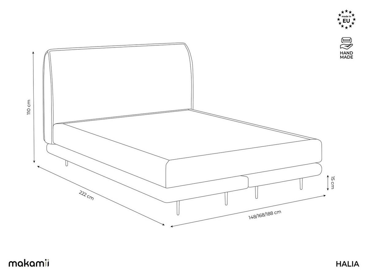 POLSTERBETT Doppelbett mit Matratze Bouclé Stoff Gelb - Currygelb/Gelb, Textil/Metall (140/200cm) - Makamii
