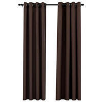 VERDUNKELUNGSVORHÄNGE Ösen Leinenoptik 2er set Taupe 140/225 Cm - Taupe, Textil (140/225/1cm) - vidaXL