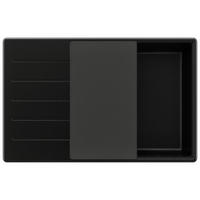 SPÜLBECKEN Kopenhagen, 2-er set Alles Schwarz 78/50 cm 1 Becken + Ablauf-Set + Schneidebrett ab 60er Unterschrank - Schwarz, Kunststoff (78/20/50cm) - Primagran