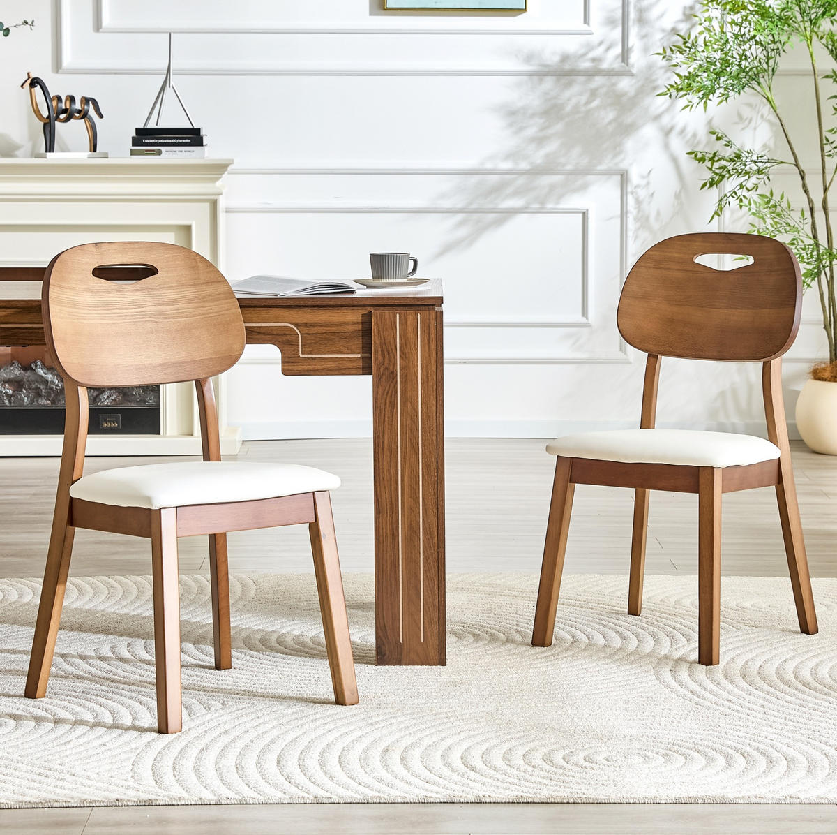 ESSZIMMERSTUHL 2er-Set mit Ovallehne, Holz Weiß - Weiß, Holz (44/88/50cm) - Meubliv