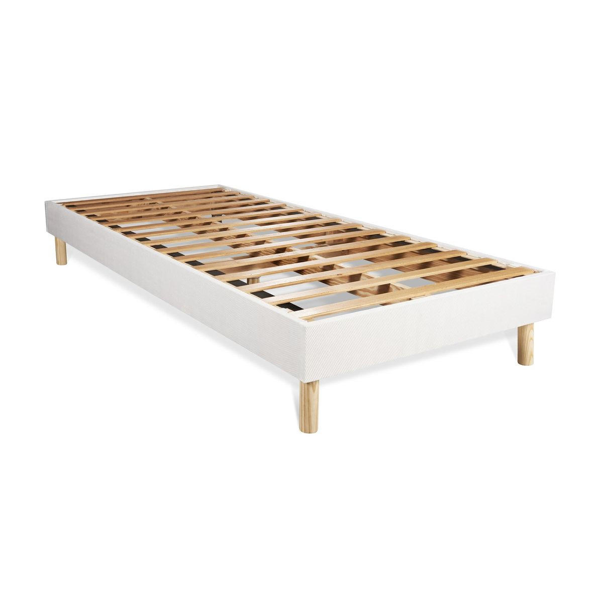BETT Actimemo touch Memory-Schaum 80 x 190 cm h1 - Kit Bettgestell Weiß - Beige/Weiß, Karton/Holz (80/190cm) - ACTISOM