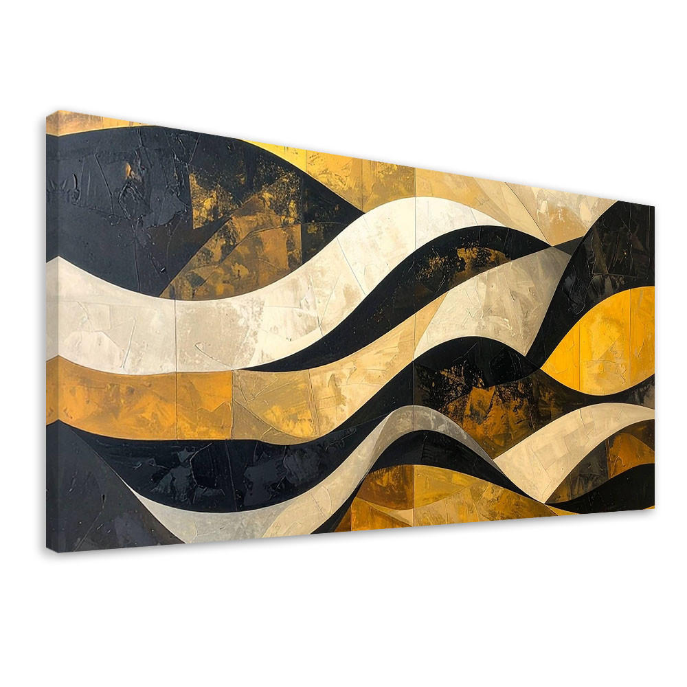 LEINWANDBILD 3D und geometrisch 100x50cm - Goldfarben, Textil (100/50cm) - Feeby