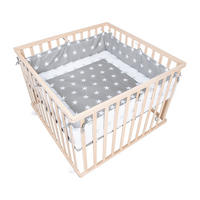 LAUFGITTER 100x100, Little Stars - Naturfarben, Holzwerkstoff (100/72.5/100cm) - Roba
