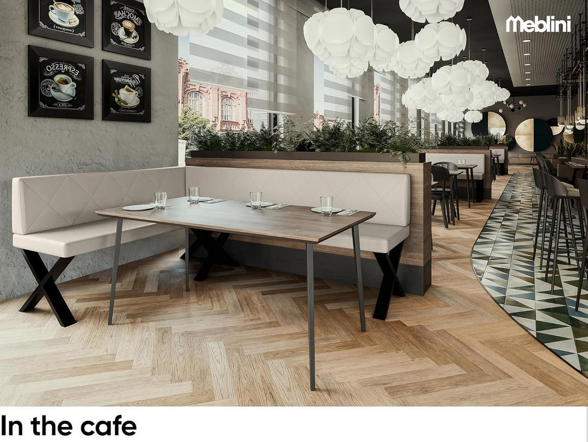 ECKBANK ERIC_X - Beige, Leder (142/196cm) - Meblini