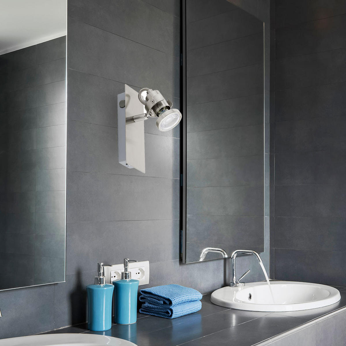 LED WANDLEUCHTE TUKON Silber matt - Silberfarben, Metall (70/10/16.5cm)