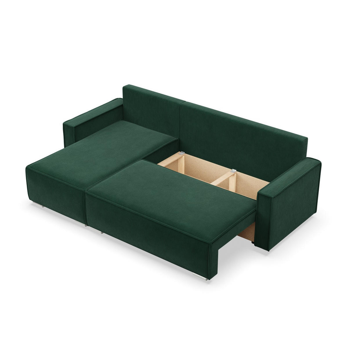 ECKSOFA MIT SCHLAFFUNKTION NOTO BONELL Dunkelgrün - Dunkelgrün, Textil (142/231cm) - Mebligo