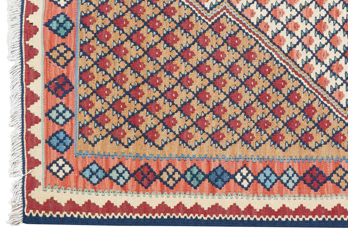 HANDWEBTEPPICH Kelim Senneh Mehrfarbig 149/106 cm Schurwolle - Multicolor, Textil (106/149cm) - Looma