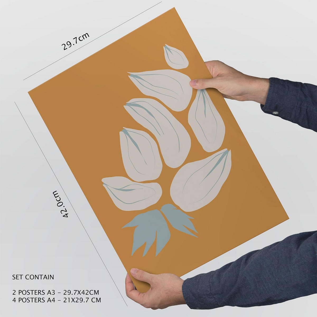 POSTER Set Mit 6 Flora Geht In Blume Zusammenfassung Ästhetische Dekorative Gemälde Für Ihr Wohnzimmer, Schlafzimmer, Zuhause A3 & A4 Rahmenlos - Klar, Papier (29/3cm) - Nacnic