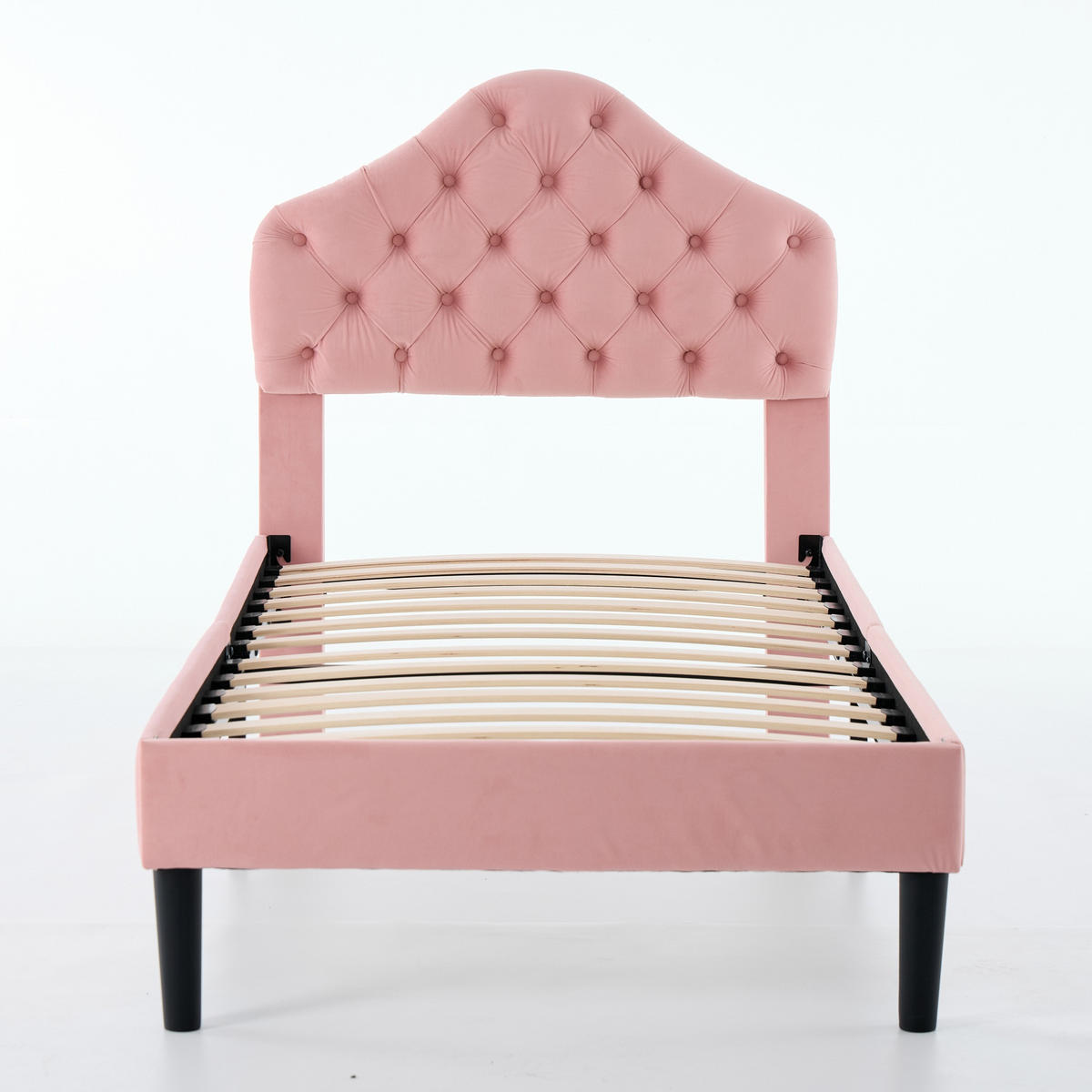 POLSTERBETT 90/200 cm DE-32939 mit verstellbarem Kopfteil Pink - Pink, Metall (90/200cm) - ComfortXL
