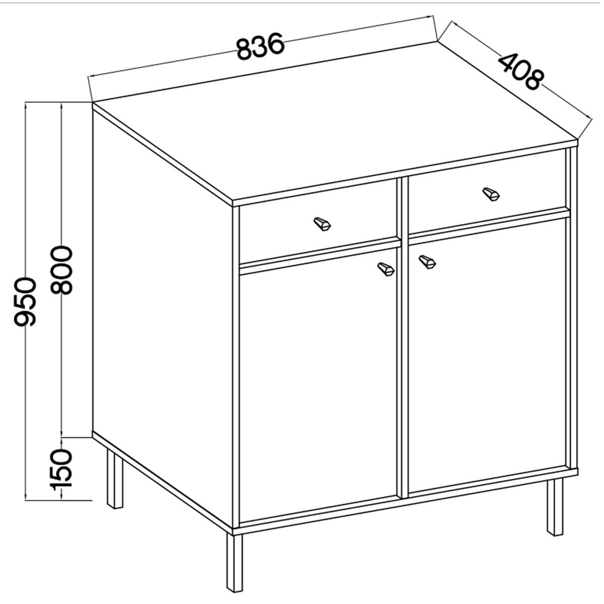 KOMMODE FLOREN, Creme/Gold - Creme, Holzwerkstoff/Metall (83.6/95/40.8cm) - KONSIMO®