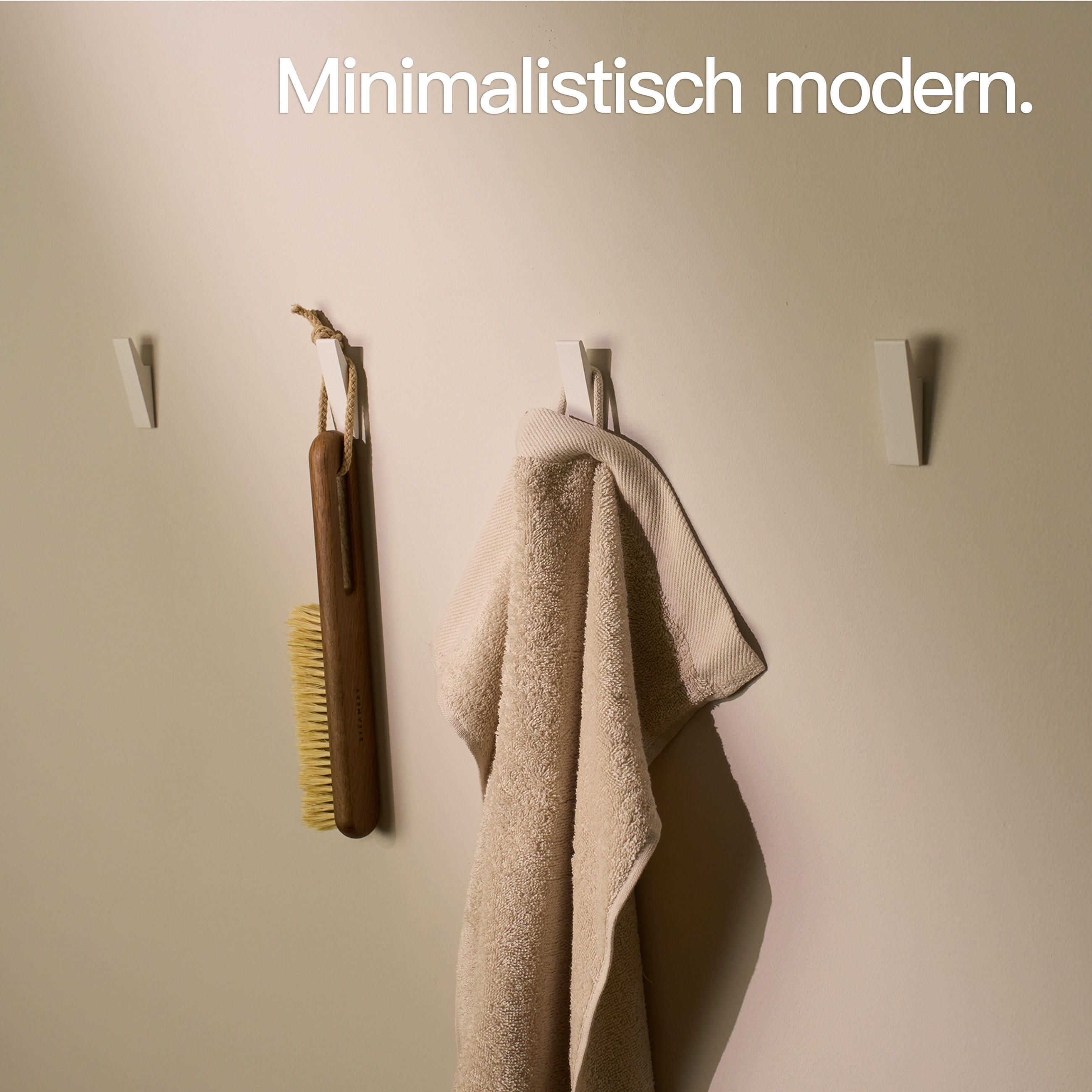 WANDHAKEN OHNE BOHREN Matt Weiß - Weiß, Metall (1.7/6.2/1.8cm) - Designfabrik Hamburg