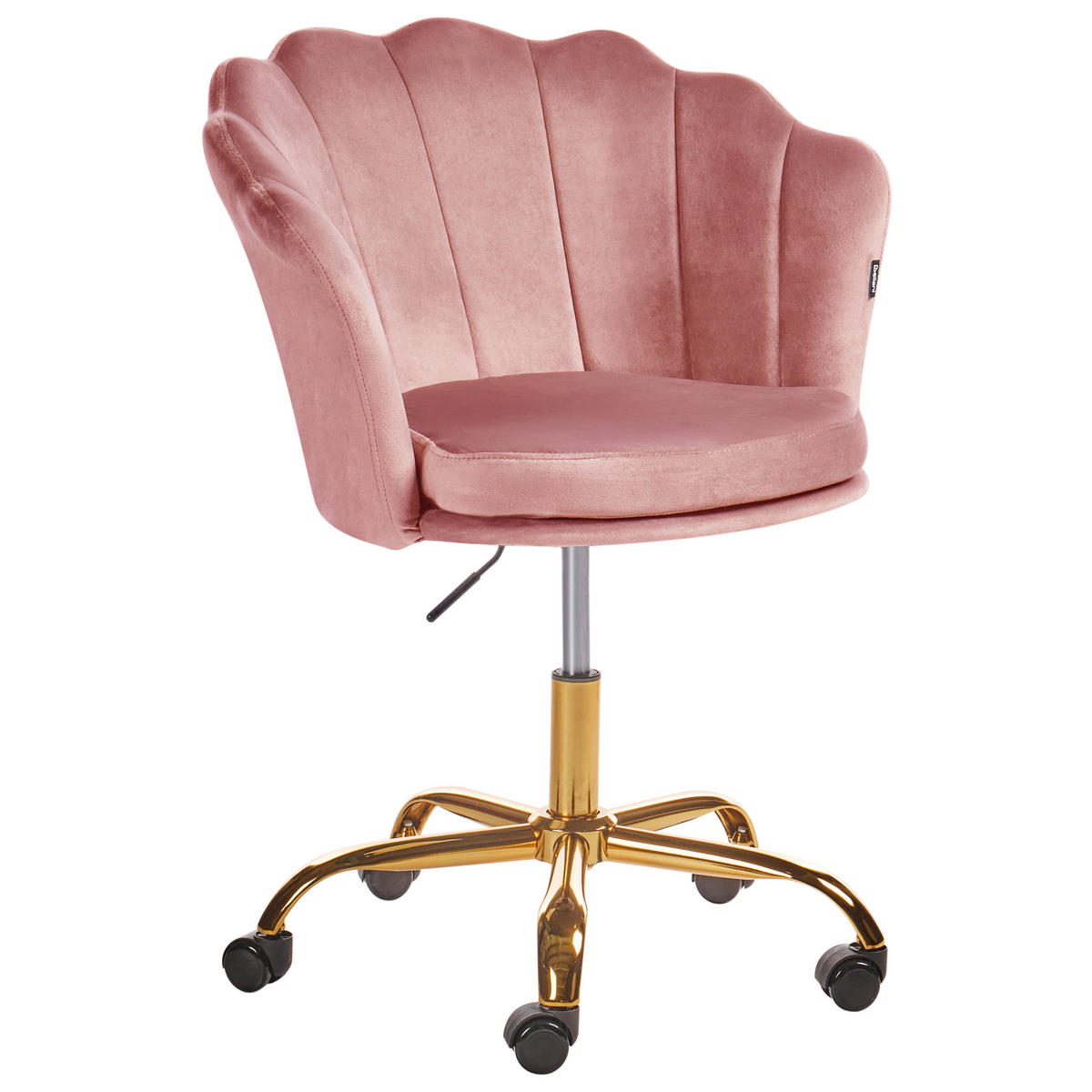 BÜROSTUHL Samtstoff Rosa Monticello - Pink, Textil/Metall (67/78/65cm) - Beliani