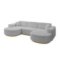 WOHNLANDSCHAFT MARI-U1-v2 - 303x171x83 cm Hellgrau Bouclé - Hellgrau, Holzwerkstoff/Textil (303/83/171cm) - ALTDECOR