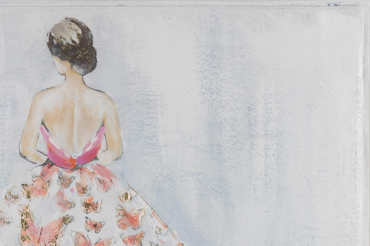 ACRYLBILD HANDGEMALT 80/80 cm - Pink/Grau, Holz/Textil (80/80cm) - KUNSTLOFT