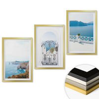 WANDBILDER 3er Set - 40x60 cm Goldrahmen - Meeresarchitektur Griechenlands - Goldfarben, Kunststoff (40/60cm) - ArtPrintCave