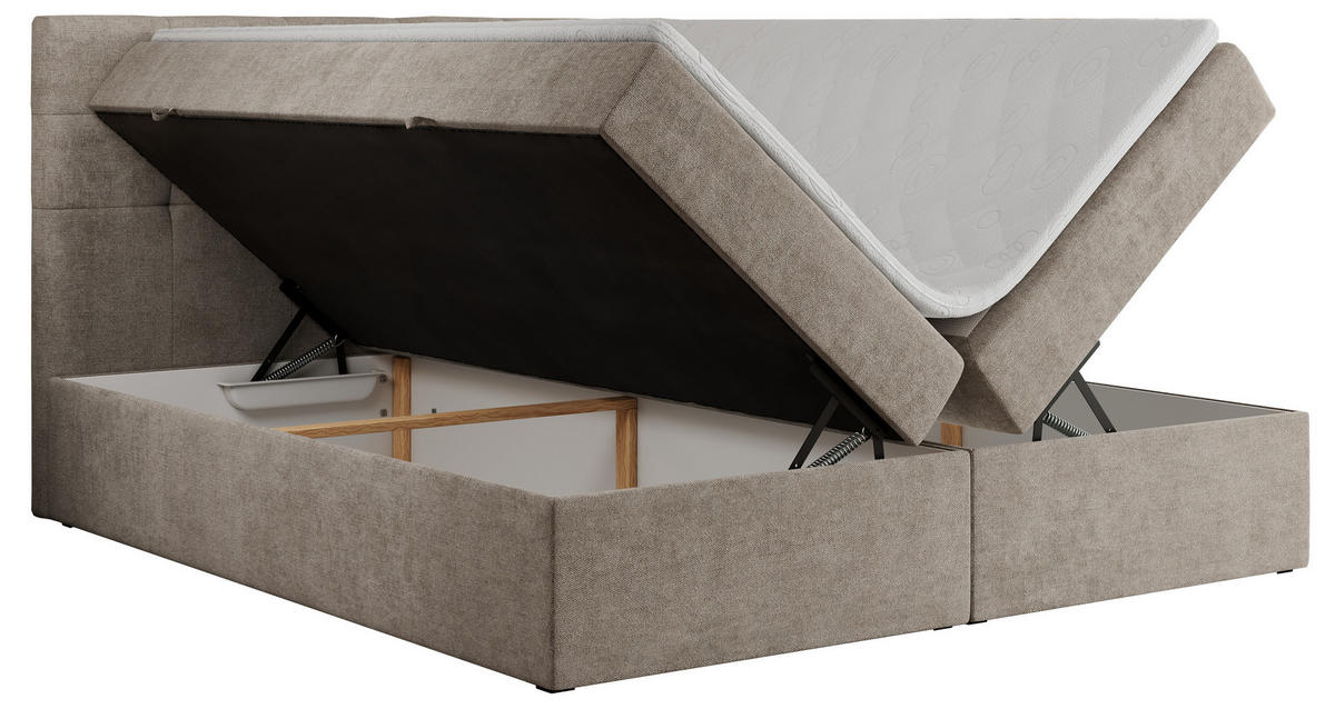 BOXBETT CENTO 120/200 Beige Strukture - H3 - Beige, Holz/Textil (120/200cm) - MKS