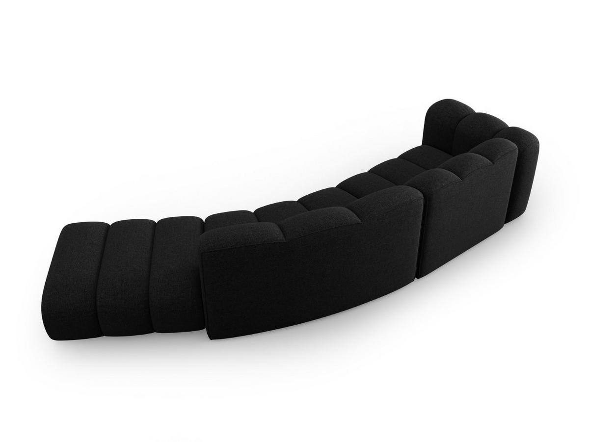 SOFA modular rechts Lupine aus Chenille-Stoff schwarz 5 Sitzplätze - Schwarz, Textil (335/70/166cm) - Micadoni