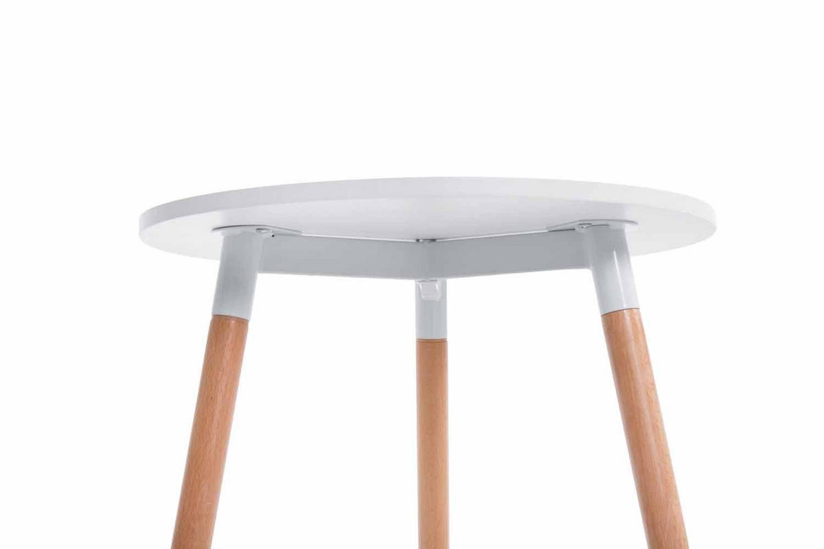 KONSOLENTISCH rund 60 cm Holz weiß - Eukalyptusholzfarben/Weiß, Holz (60/60/75cm) - CLP