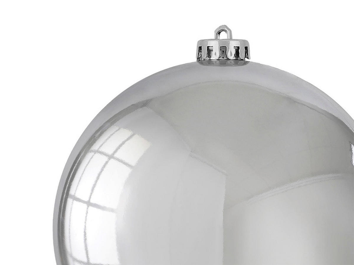 LAALU CHRISTBAUMKUGEL rund silber glänzend 15 cm - Silberfarben, Kunststoff (25/25/25cm) - LAALU