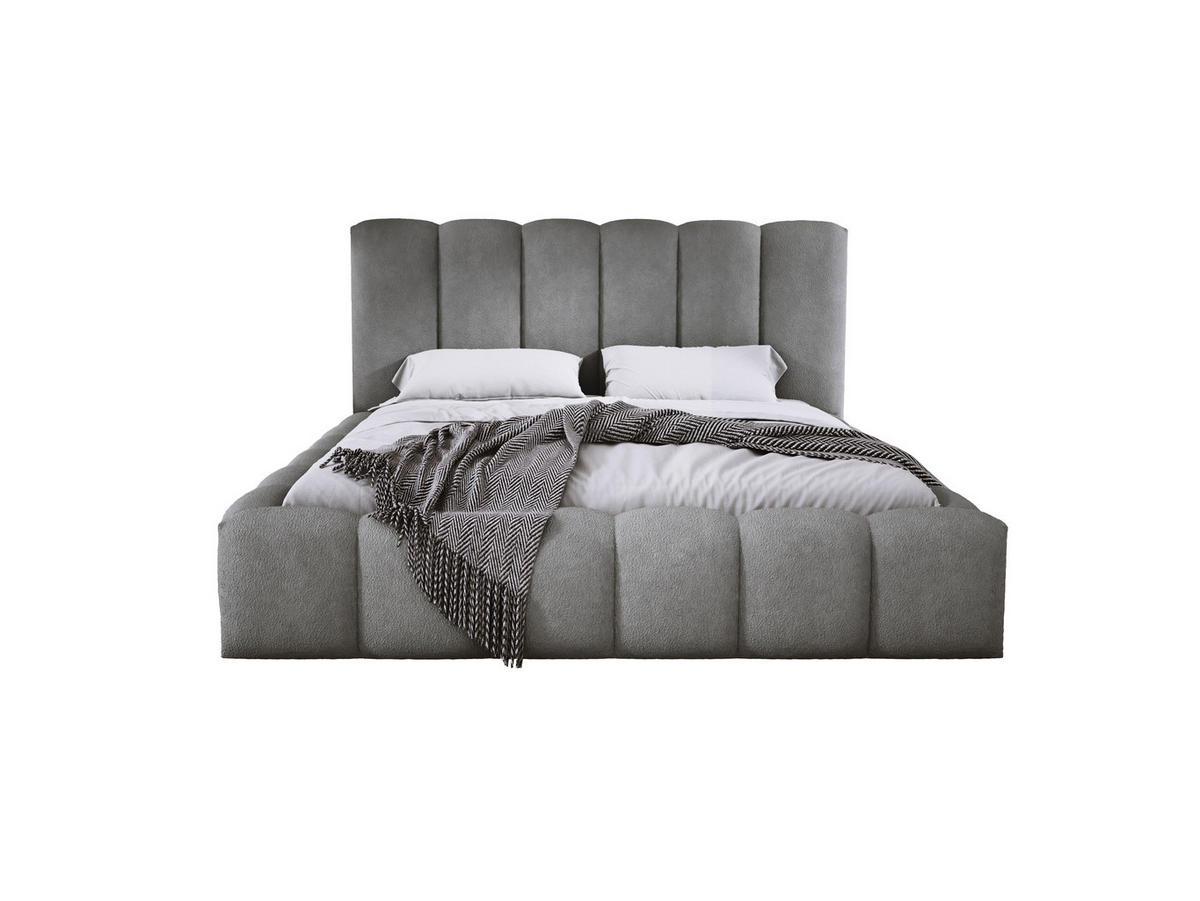 POLSTERBETT VELORA 160x200 GRAU - Grau, Textil (160/200cm) - Luxkor24
