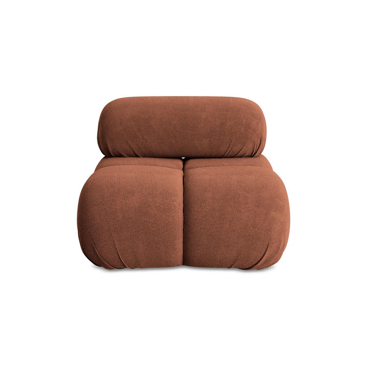 SESSEL Chenille Stoff Orange - Terracotta/Schwarz, Kunststoff/Textil (96/70/95cm) - LaMiaSofa