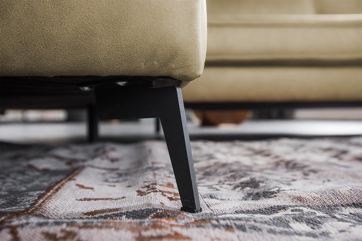 ECKSOFA BLOOM Grün Leder - Schwarz/Grün, Leder (276/177cm) - KAWOLA