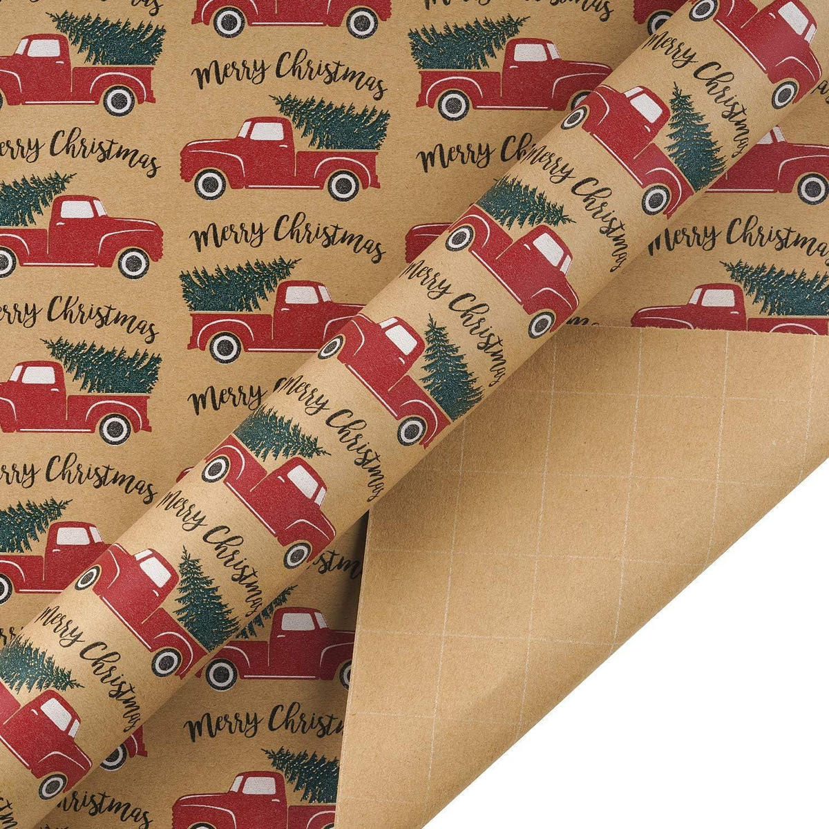 GESCHENKPAPIER 4 Rollen Kraftpapier Weihnachten 76 cm x 305 cm - Multicolor, Papier (4/76/15cm)