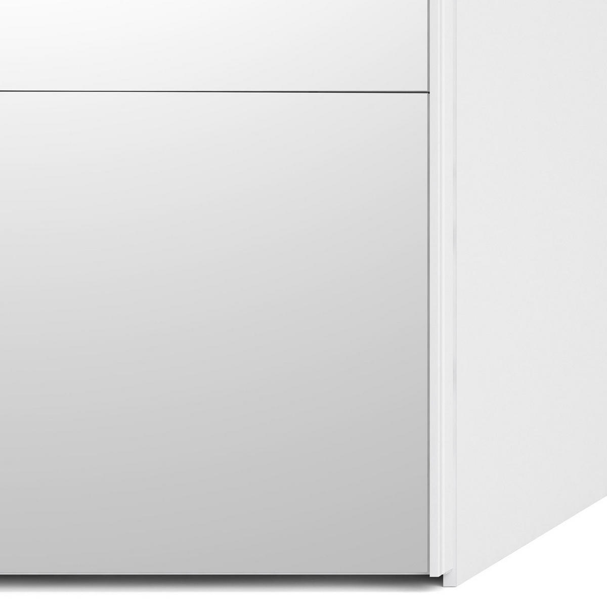 SCHWEBETÜRENSCHRANK mattschwarz - Weiß, Holzwerkstoff (183/221/61cm) - ebuy24