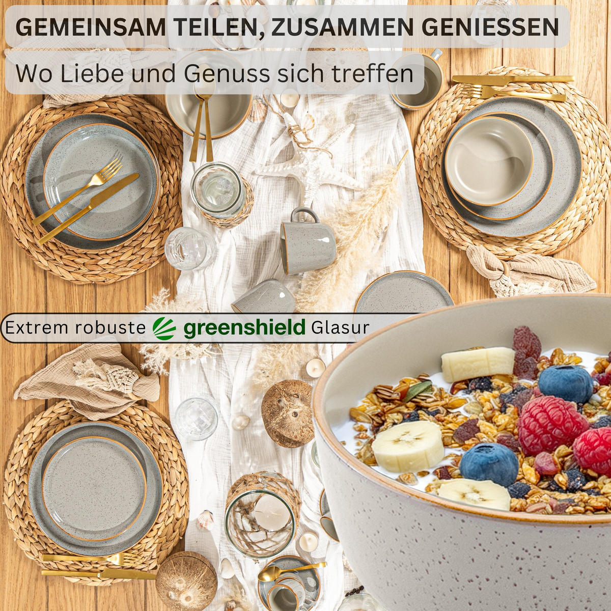 SCHALEN RIO PERLGRAU - 6 teilig aus Steingut - Grau, Stein (16.3/16.3/6.6cm) - Sänger