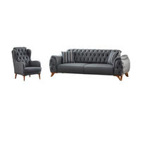 SITZGARNITUR Sigma Grau Grau Stellvariante:2+1 - Grau, Holz/Textil (180/85/90cm) - Villa Möbel