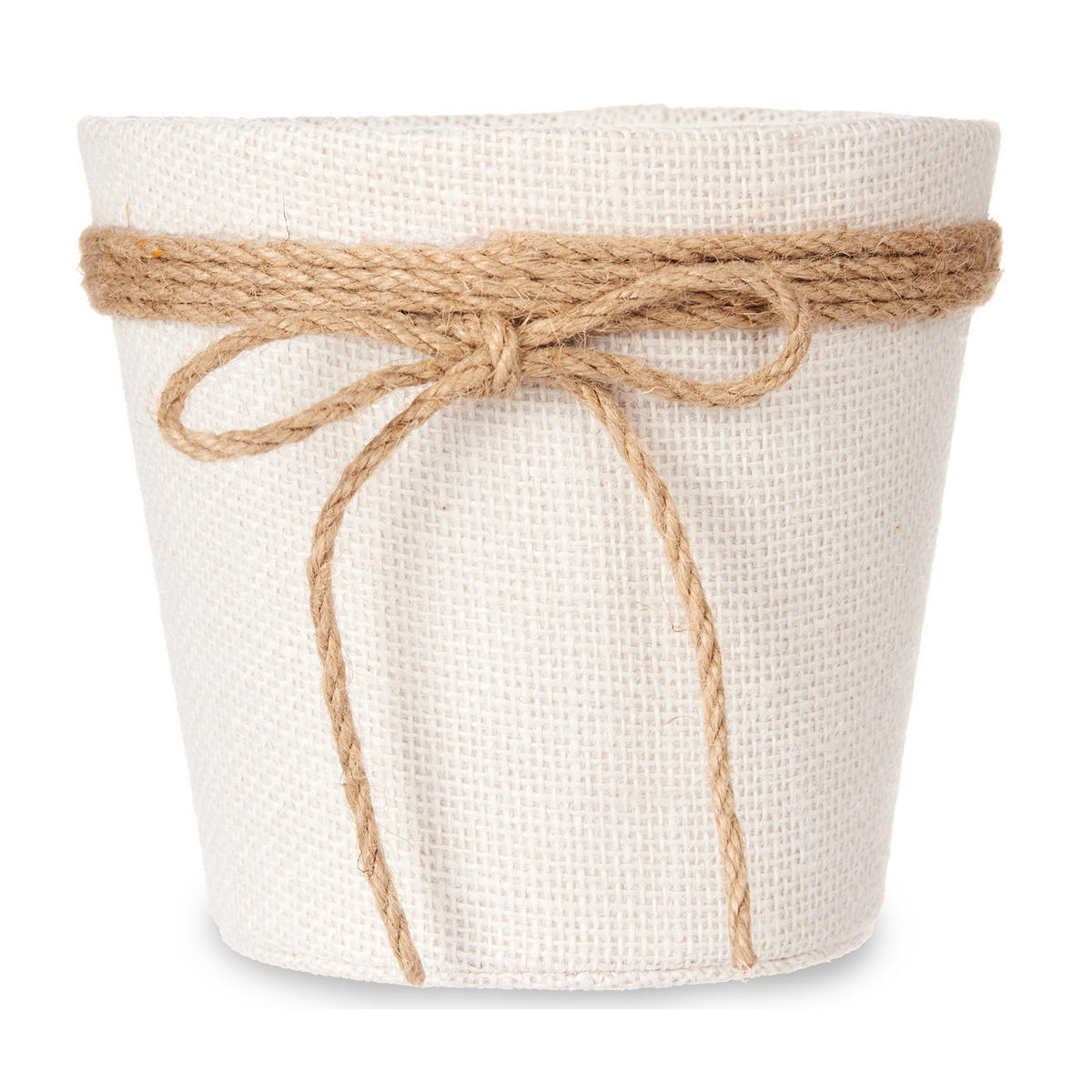 BLUMENTOPF Jute geflochten 16/15 cm - Weiß, Kunststoff (16/15cm) - Ibergarden