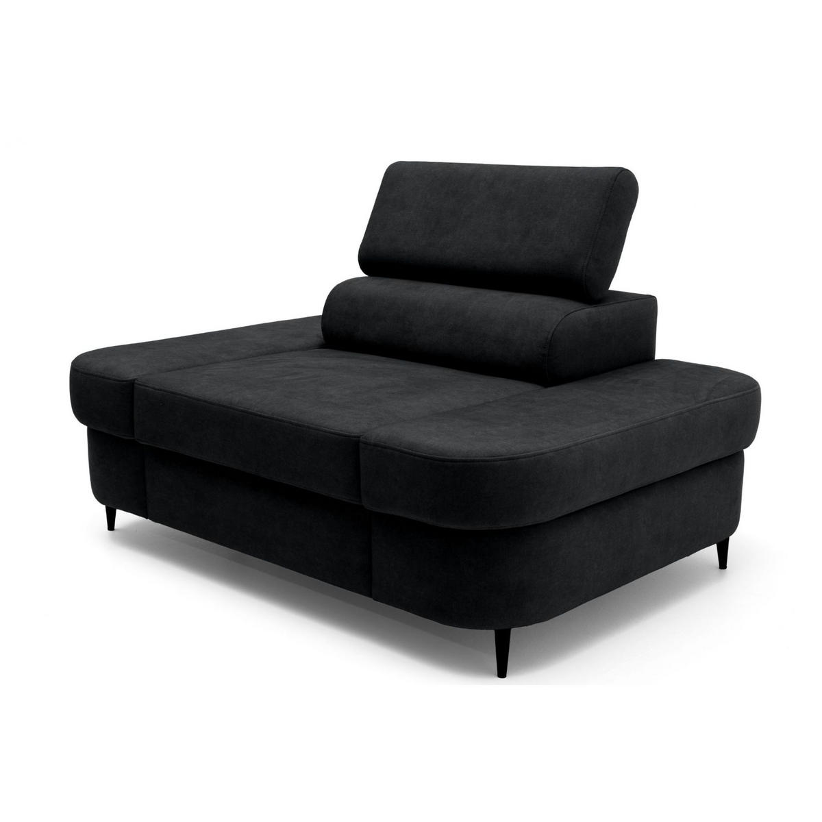 SESSEL PRIAM mit verstellbare Kopfstütze Velours Anthrazit - Anthrazit/Schwarz, Holz/Textil (145/97/105cm) - Muffo