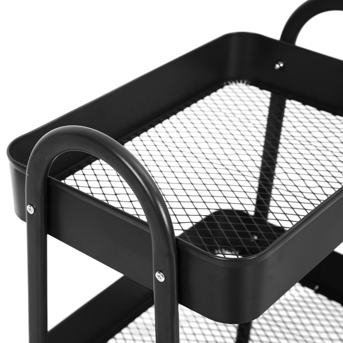 SERVIERWAGEN mit 3 Etagen Schwarz - Schwarz, Metall (42/80/31.5cm) - SVITA
