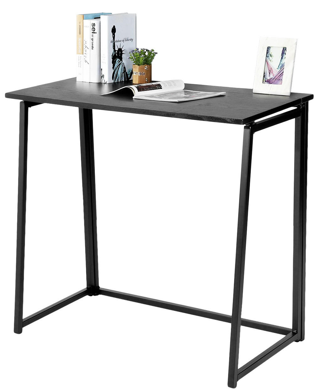 KLAPPTISCH als Schreibtisch und Computertisch, Schwarz - Schwarz, Metall (41.5/78/74cm) - Meubles Cosy