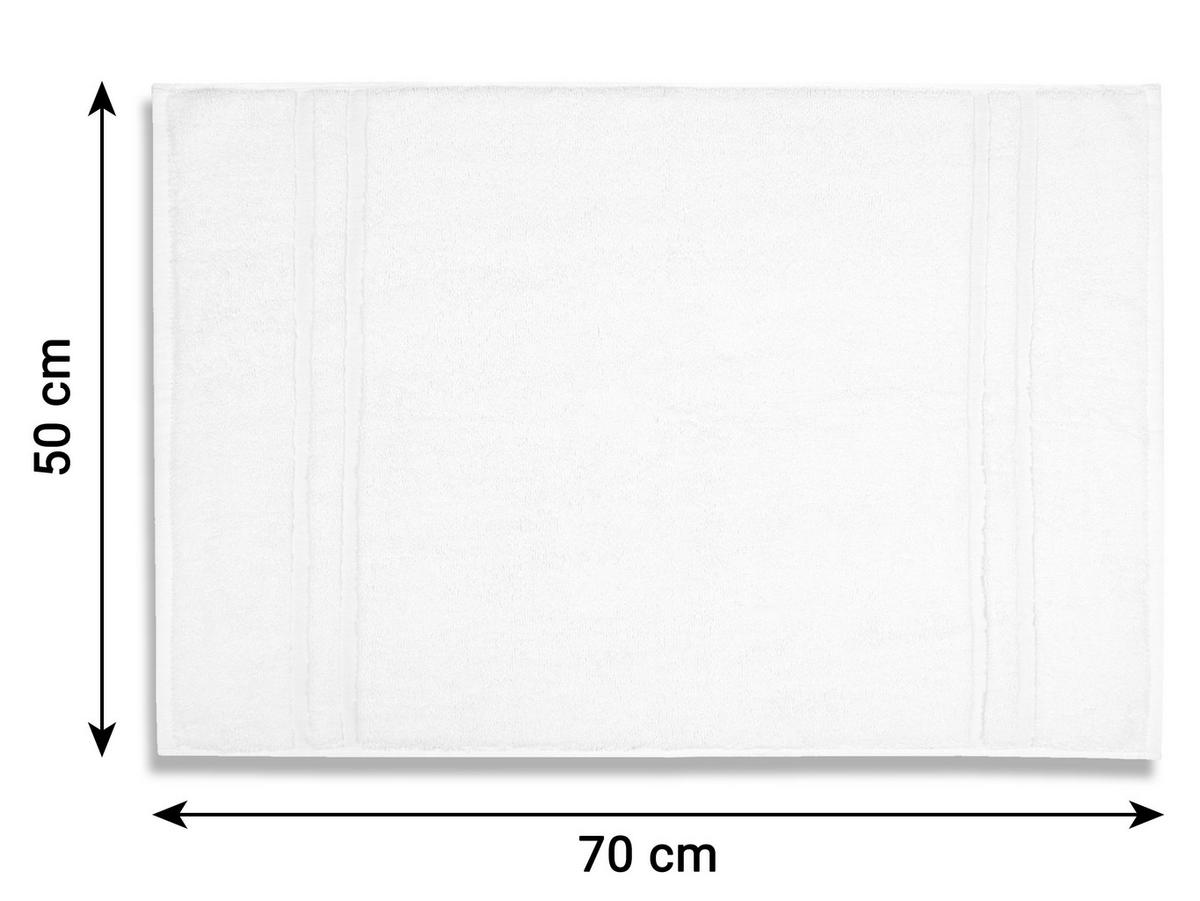 BADEMATTE, 2er-Set, 50x70 cm, 100% Baumwolle, Weiß - Weiß, Textil (70/50cm) - Zollner