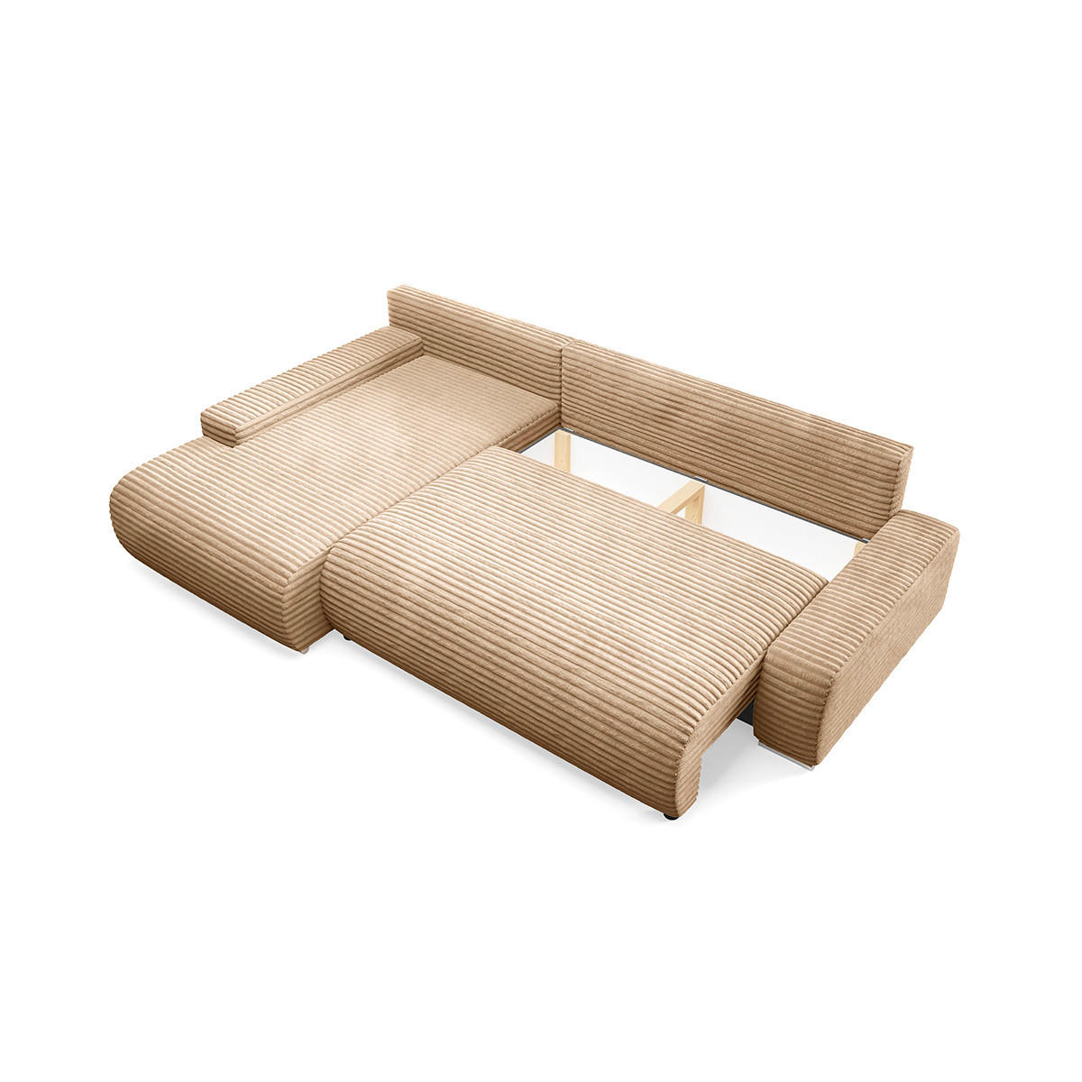ECKSOFA Ivana 3 Sitzplätze Beige - Beige, Holz (265/172cm) - Petits-meubles