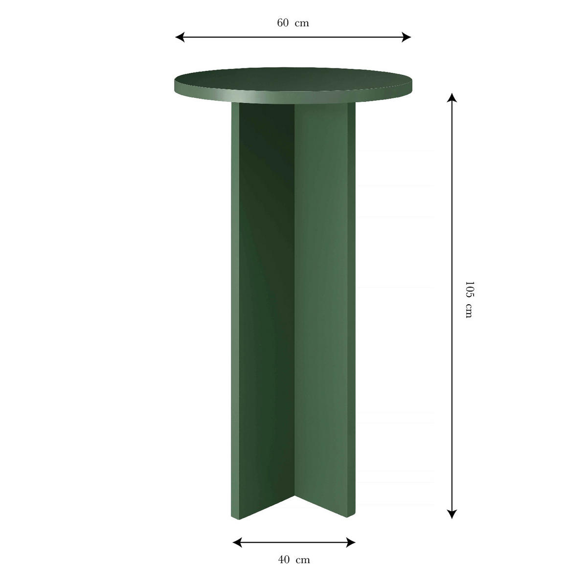 HOCHTISCH rund 60 cm Zederngrün CHINCHIN - Grün, Holzwerkstoff (60/105/60cm) - RNT By Really Nice Things