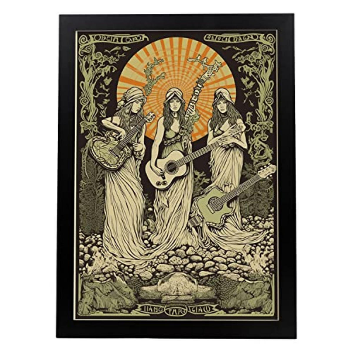 POSTER Rock-Hexen A3 Schwarzer Rahmen - Schwarz, Papier (29.7/5/42cm) - Nacnic