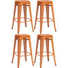 BARHOCKER 4er Set Metall orange - Orange, Metall (43/77/43cm) - CLP