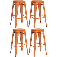 BARHOCKER 4er Set Metall orange - Orange, Metall (43/77/43cm) - CLP