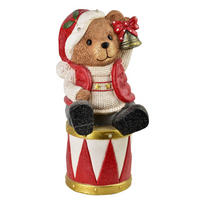 WEIHNACHTSFIGUR SANTA LILA Mehrfarbig LED - Rot, Keramik (24/53/27cm) - Mondex
