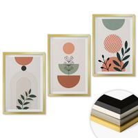 WANDBILDER 3er Set - 40x60 cm Goldrahmen - Moderne Pflanzenmotive - Goldfarben, Kunststoff (40/60cm) - ArtPrintCave
