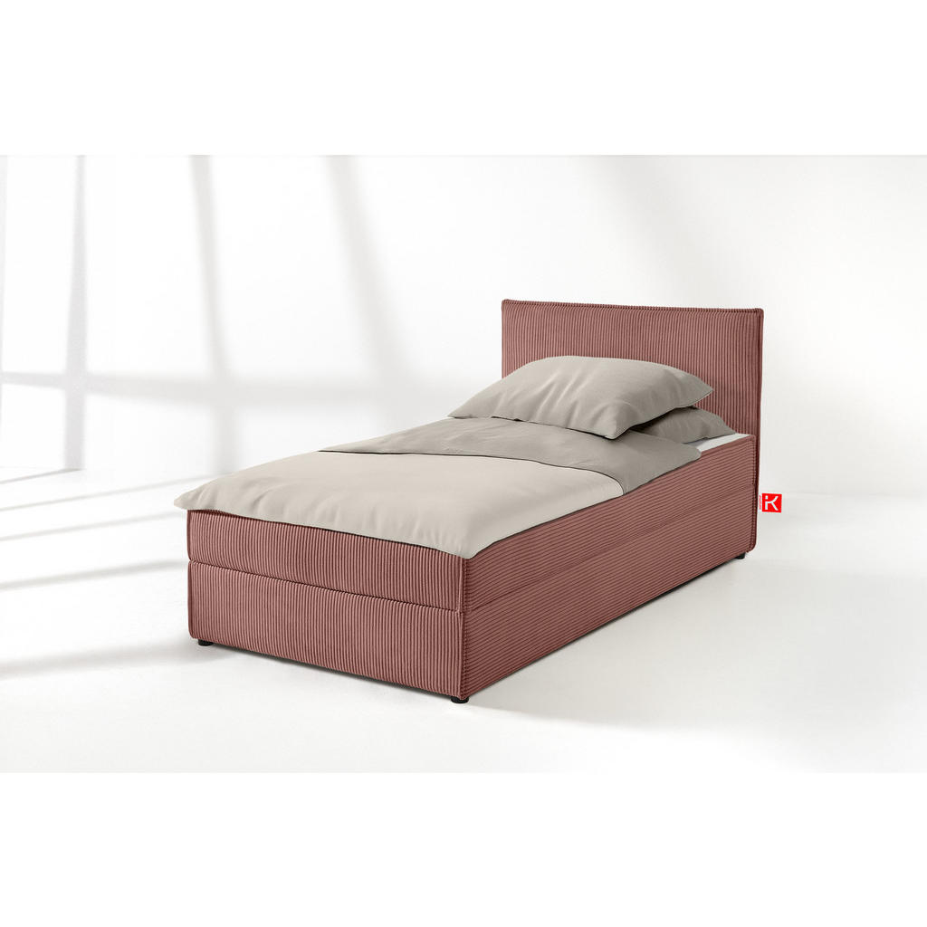 Thumbnail - Konsimo® Boxspringbett, Rosa, Textil, Rechteckig, 100x200 cm, Schlafzimmer, Betten, Boxspringbetten