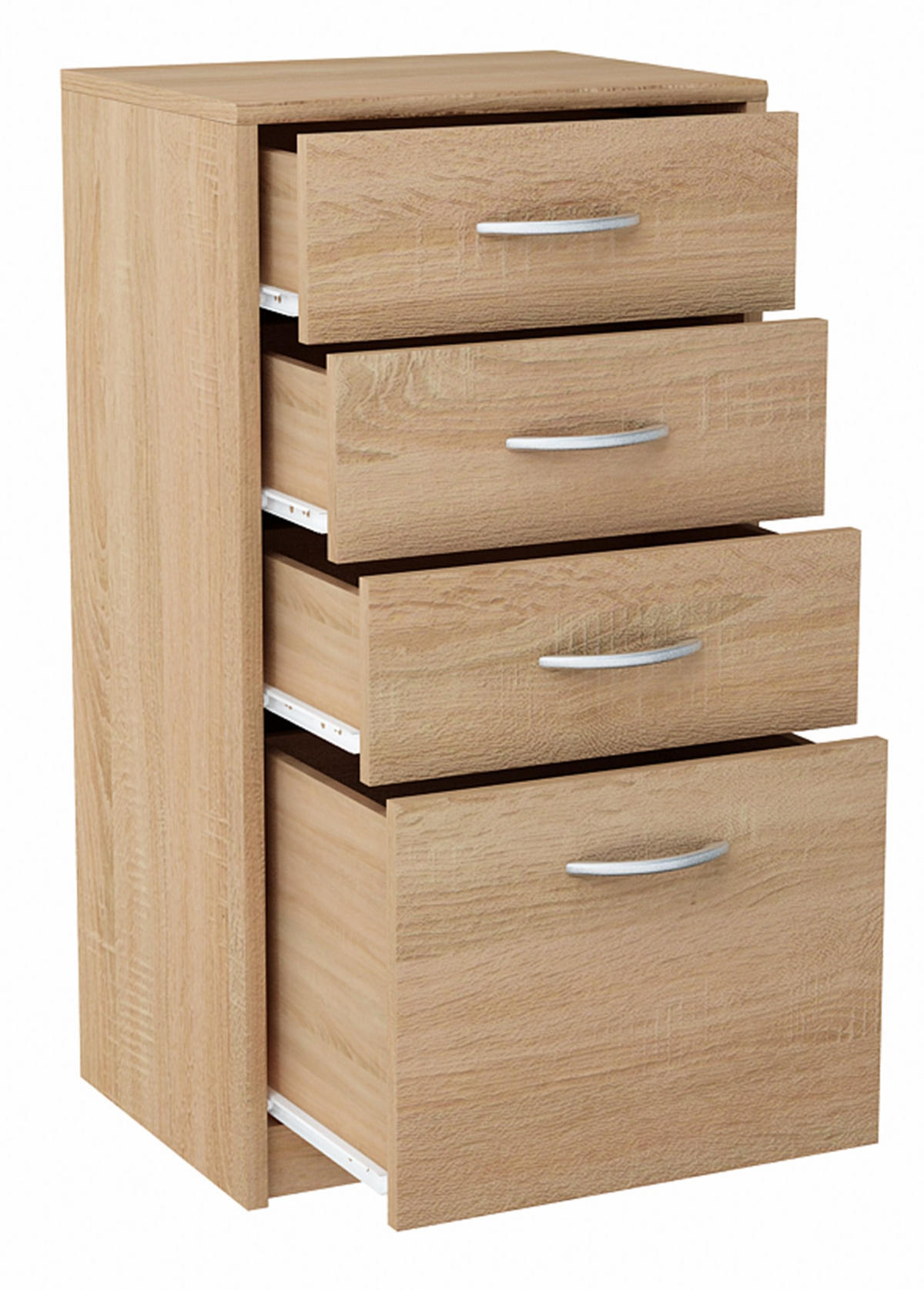 KOMMODE mit 4 Schubladen Sonoma Eiche 45/35/85 cm - Sonoma Eiche, Holzwerkstoff (45/85/35cm) - Matkam Möbel