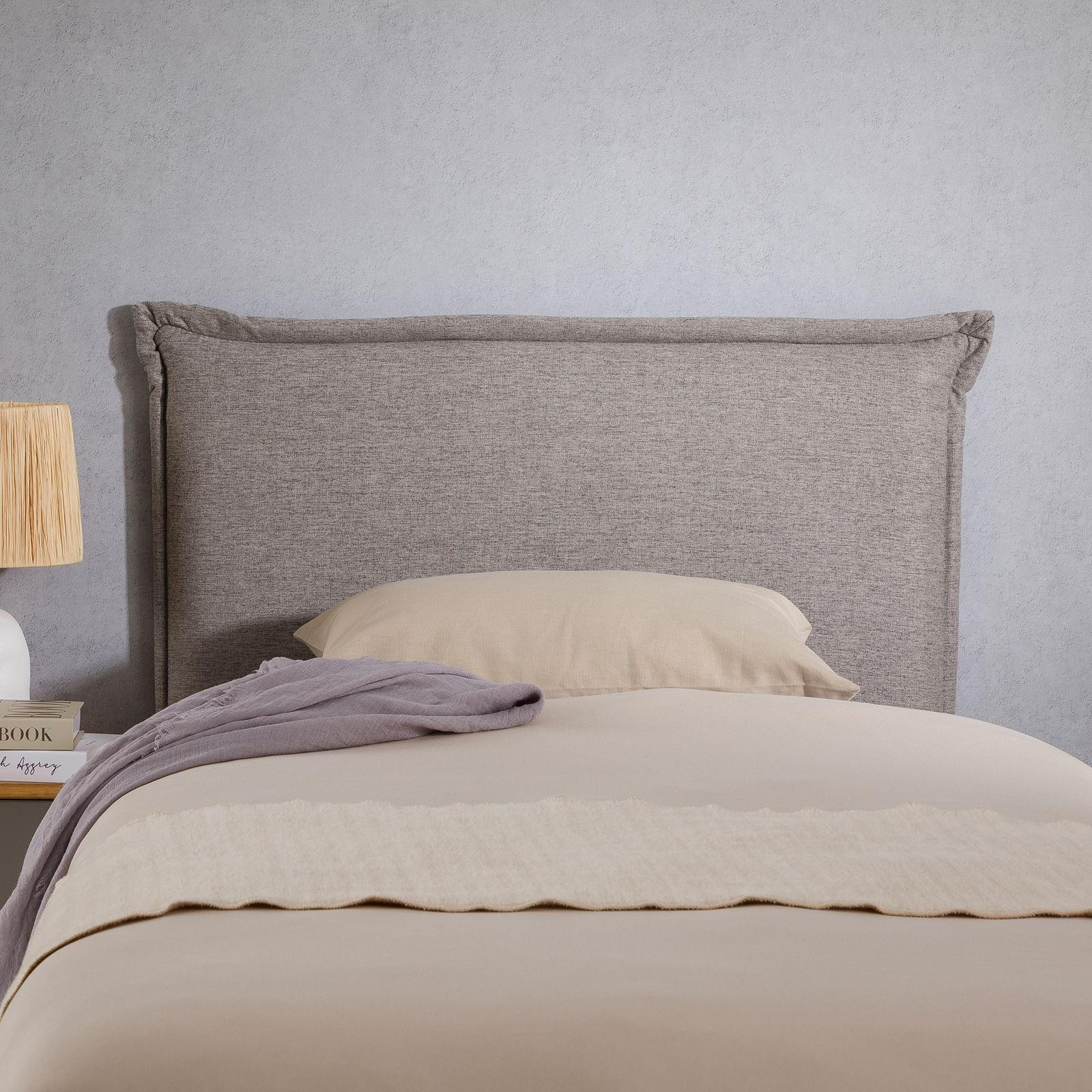 KOPFTEIL NERINA 90X190 CM - Grau, Textil (91/99/7cm) - IDIMEX