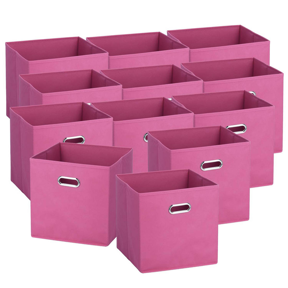AUFBEWAHRUNGSBOXEN mit Griff, 12 Stück - Vlies, Pink - Pink, Textil (32/32cm) - Zeller Present