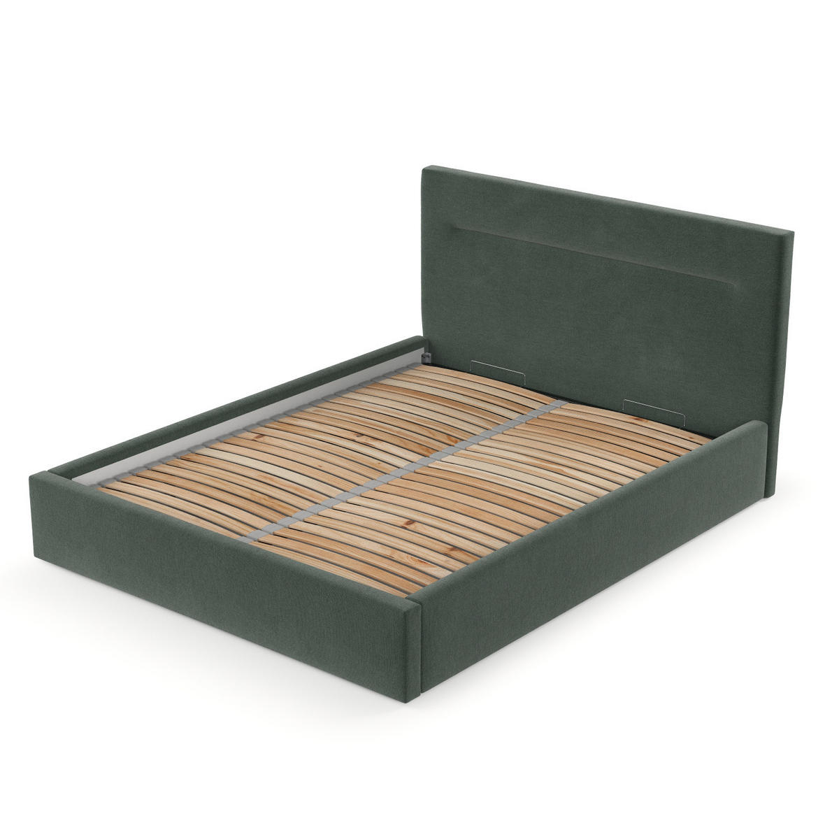 POLSTERBETT Liline 180/200 cm Grün im Asti Stoff - Schwarz/Naturfarben, Holz/Holzwerkstoff (180/200cm) - AltaBeds