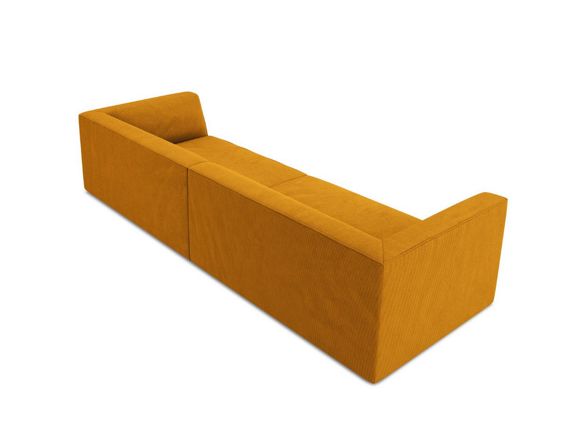 SOFA Ruby aus Cord gelb 4 Sitzplätze - Gelb, Textil (93/69/302cm) - Micadoni