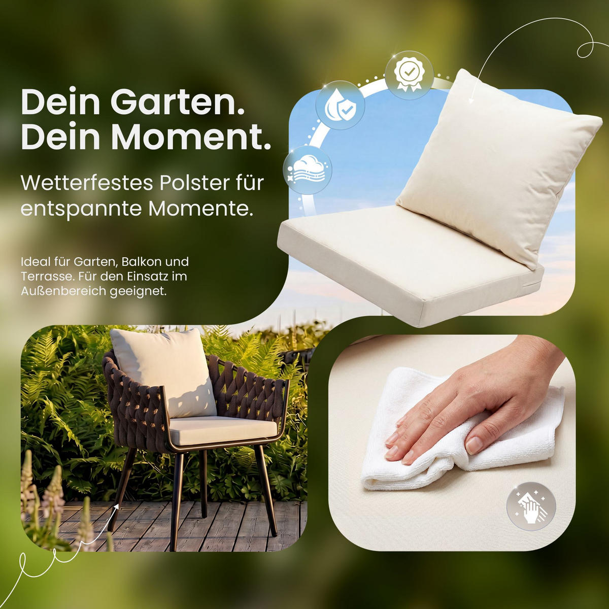 GARTENSTUHL Metall Creme - Creme, Metall (61/77/60cm) - CLP