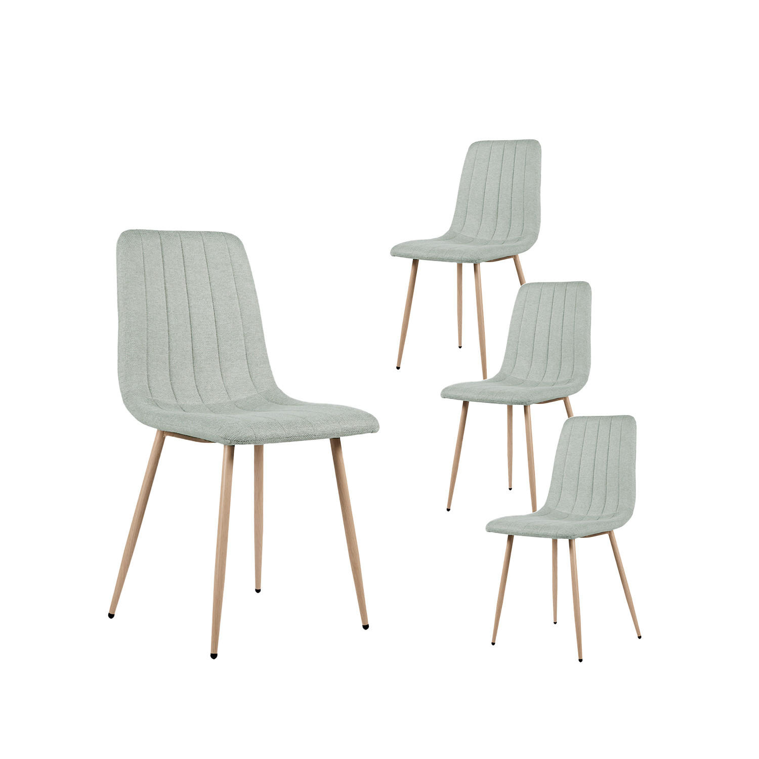 ESSZIMMERSTUHL Robbie Beige 44 cm x 89 cm 4er-Set - Beige, Textil (44/89/56cm) - Klast Home